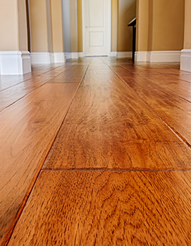 Clean and shiny hardwood floor