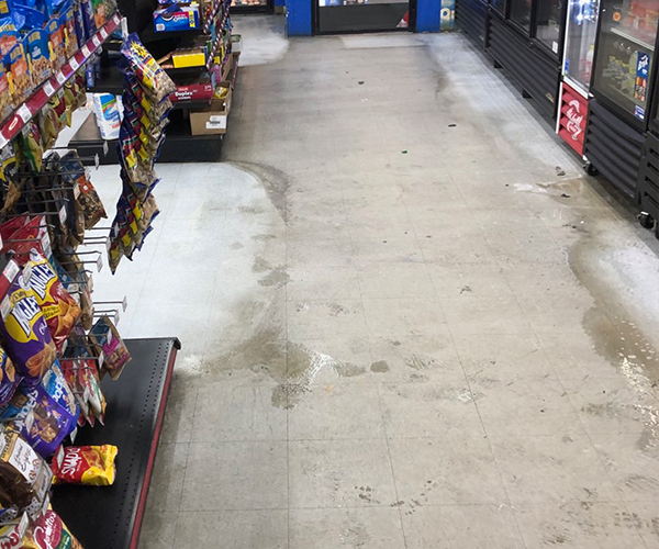 store with dirty floor